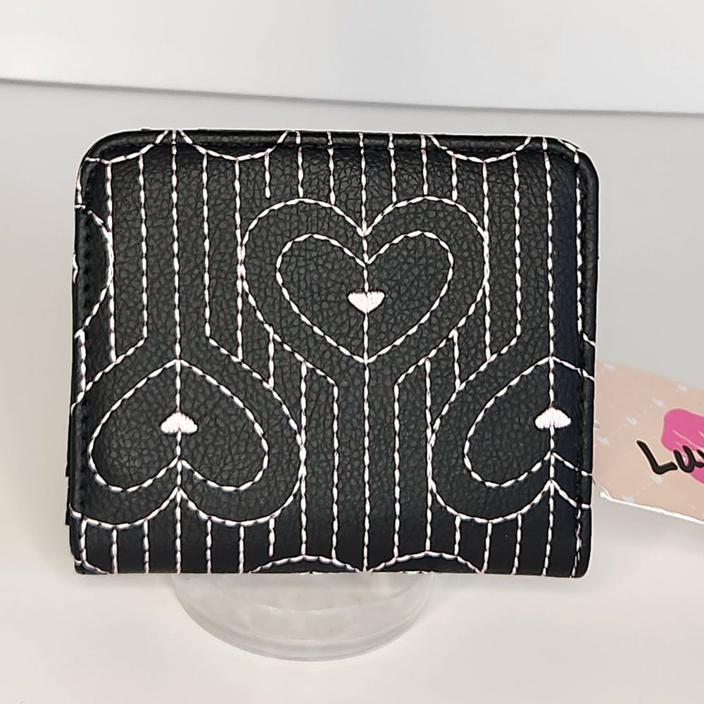 Betsey Johnson - Luv Betsey LBMONEY - Black/Blush Heart Wallet - NWT